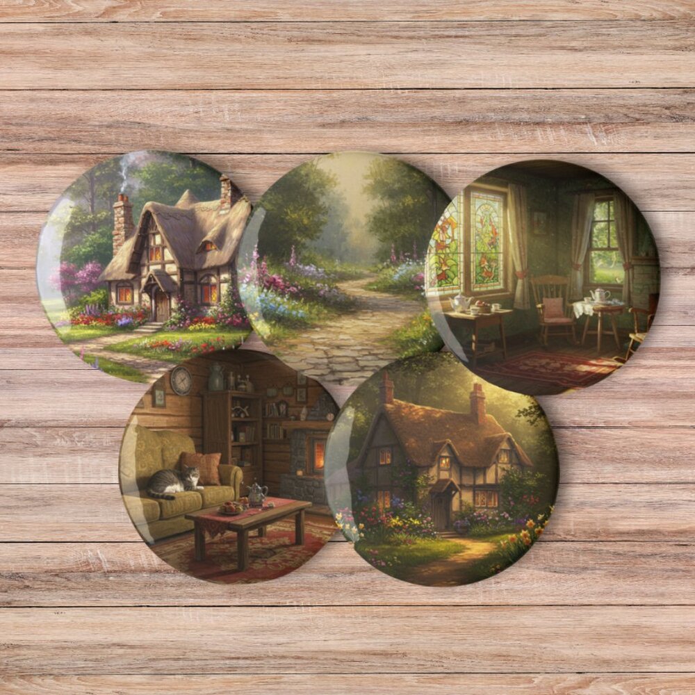 COTTAGECORE Pin Button Set (5)